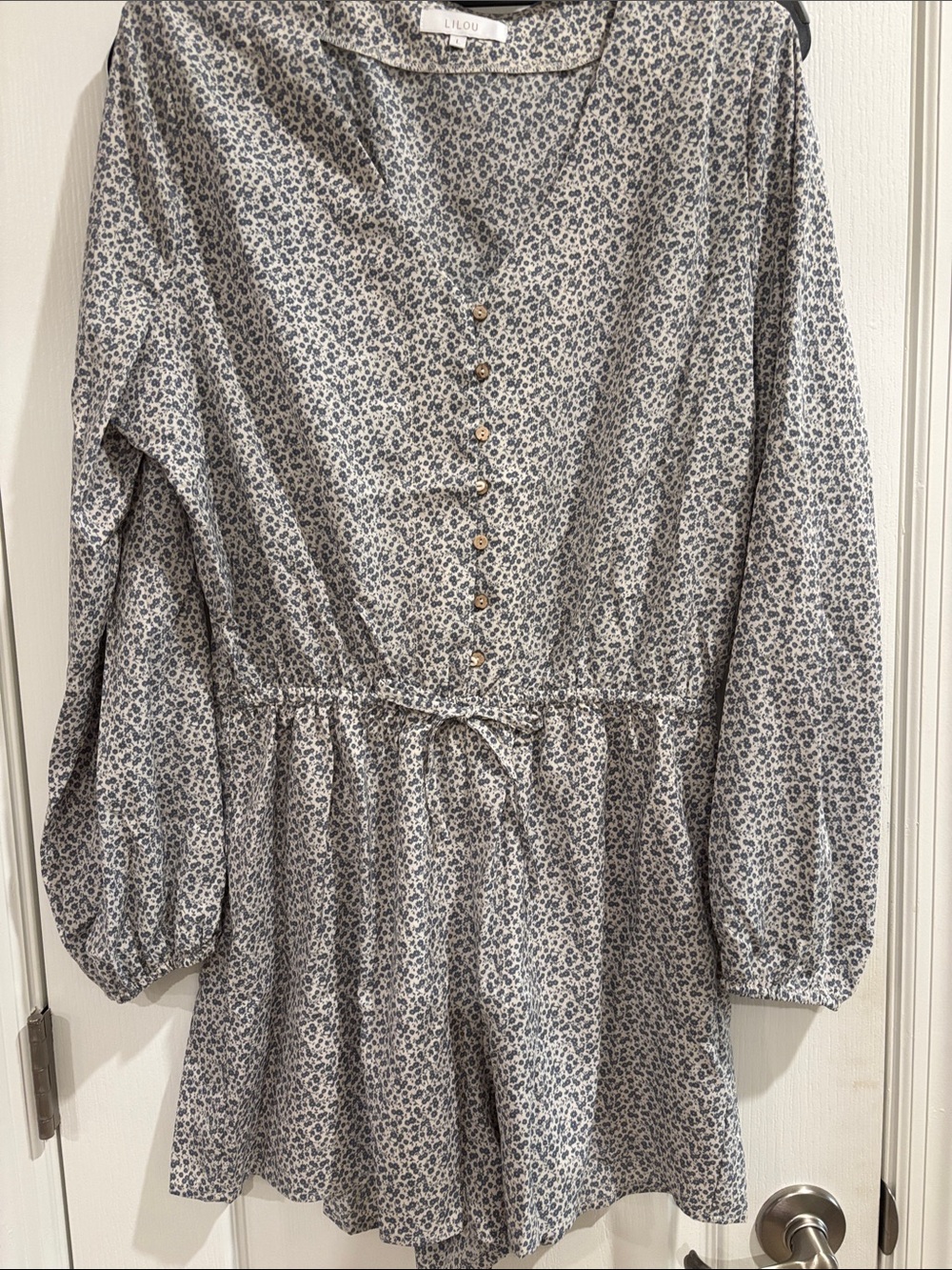 Lilou Romper Blue Floral Button-Front